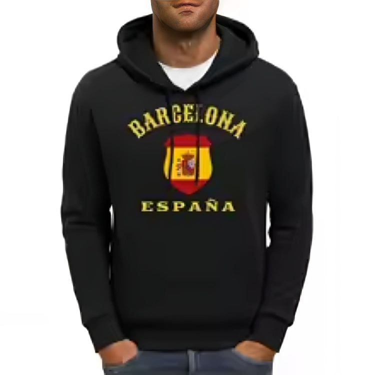 هودي برشلونة إسبانيا - سترة رياضية زرقاء بعلم إسبانيا